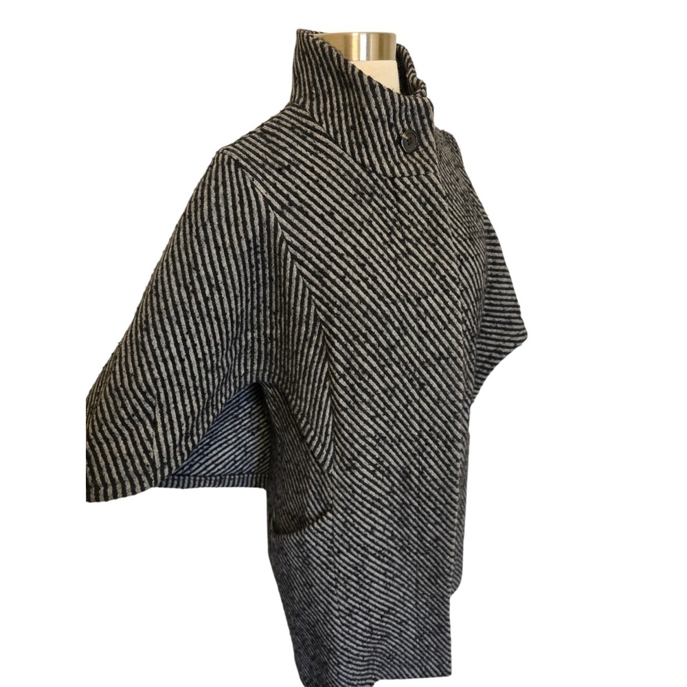 Hilary Radley Womens Wool Cape Coat Size Small‎ Black